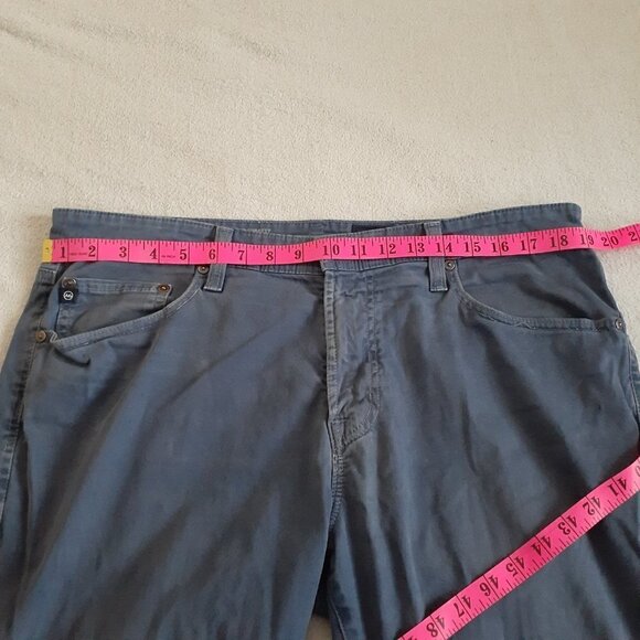 Adriano Goldschmied Men's 36X32 The Everett Sueded Steel Blue Straight Leg Jeans - Picture 12 of 15